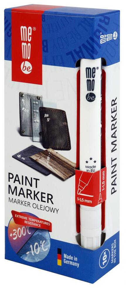 10x Marker olejowy MemoBe MM300, okrągła, 1-1.5mm, biały