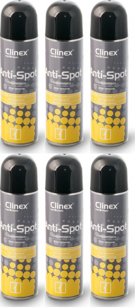 6x Odplamiacz Clinex Antispot 77-613, spray, 250ml