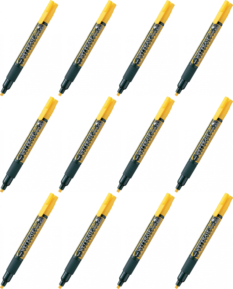 12x Marker kredowy Pentel SMW26 cienki, ścięta, 4.3mm, żółty