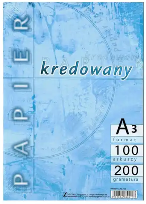 Papier kredowy Kreska, A3, 200g/m2, 100 arkuszy