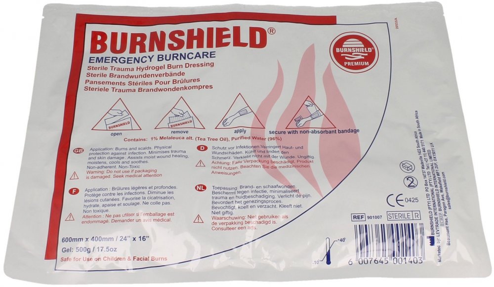 Opatrunek hydrożelowy na oparzenia Burnshield, 60x40cm