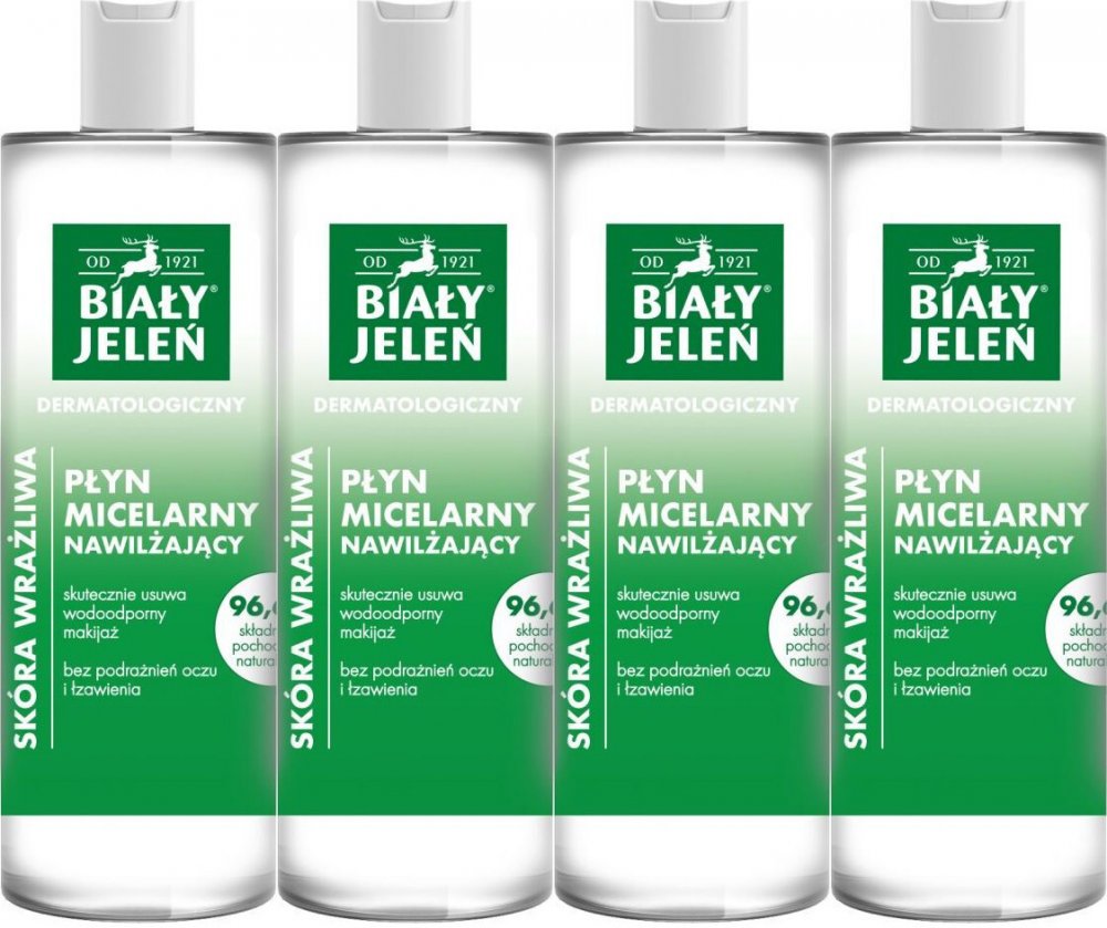4x Płyn micelarny Biały Jeleń, dermatologiczny, 400ml