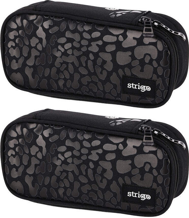 2x Piórnik 1-komorowy Strigo Stay Wild, bez wyposażenia, 24x11.5x5.7cm, czarny