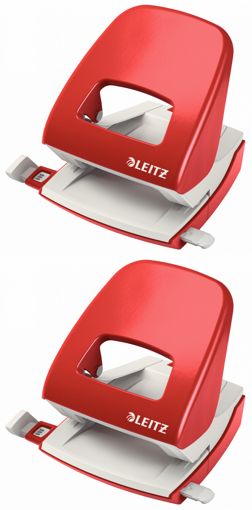 2x Dziurkacz Leitz New NeXXt, duży, do 30 kartek, czerwony