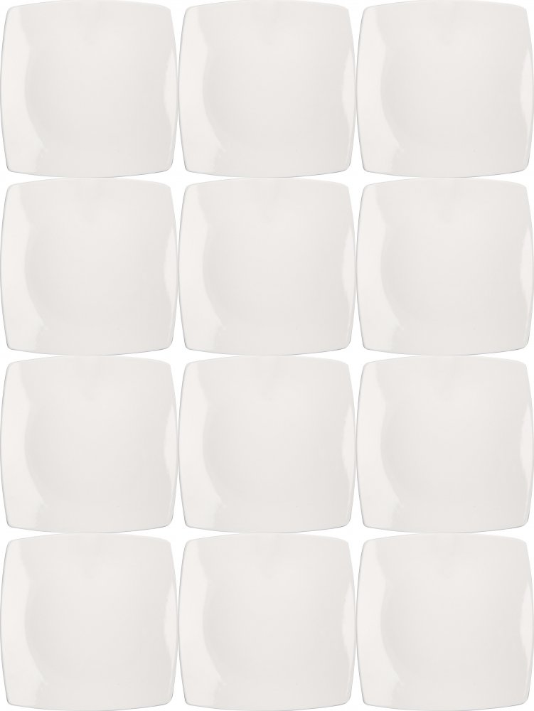 12x Talerz płytki Altom Design Regular, 27cm, porcelana kremowy