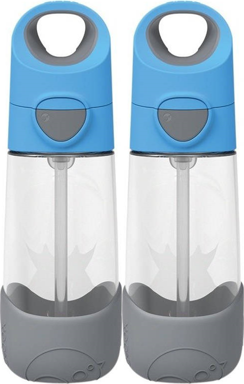 2x Bidon na wodę B.Box, ze słomką, tritan, 450ml, Blue Slate