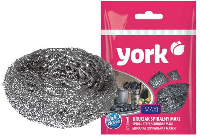 Druciak spiralny York Maxi, 1 sztuka, srebrny