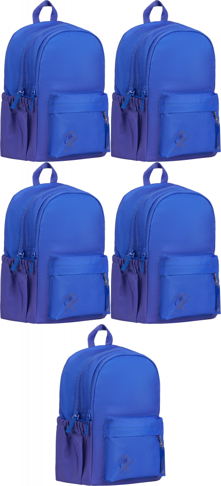 5x Plecak szkolny Oxford Gradient, dwukomorowy, 25l, 40x30x15cm, niebieski