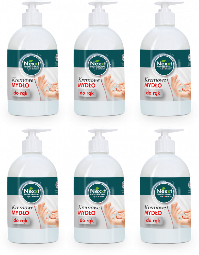 6x Mydło do rąk Nexxt, kremowe, z dozownikiem, 0.5l
