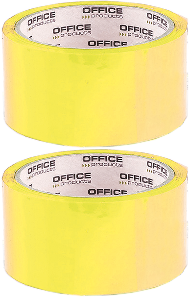 2x Taśma pakowa Office Products, akryl, 48mmx50yd, żółty