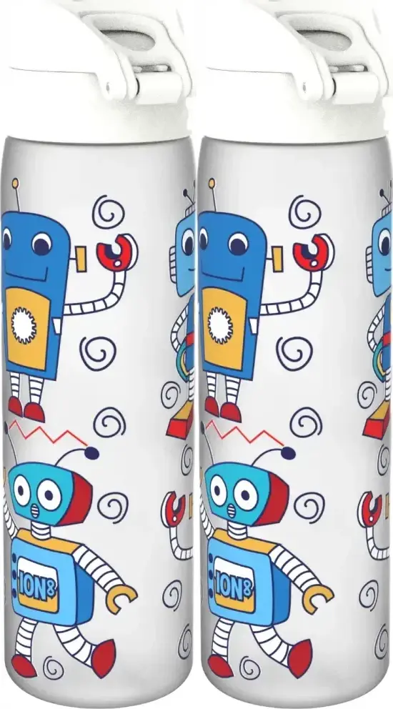 2x Bidon ION8 Robots, recyclon/tritan, 500ml, szary