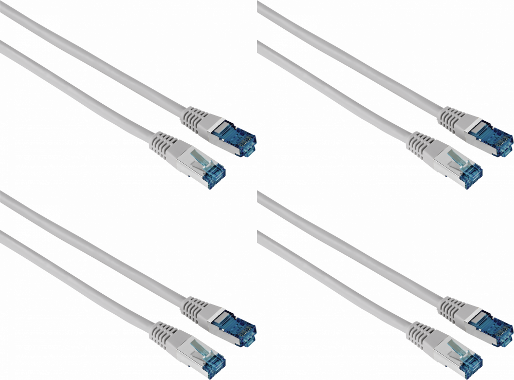 4x Kabel sieciowy CAT6 STP RJ45 Hama, 3m, szary