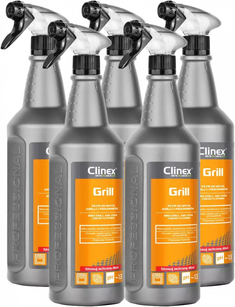 5x Płyn do mycia grilli i piekarników Clinex, z rozpylaczem, 1l