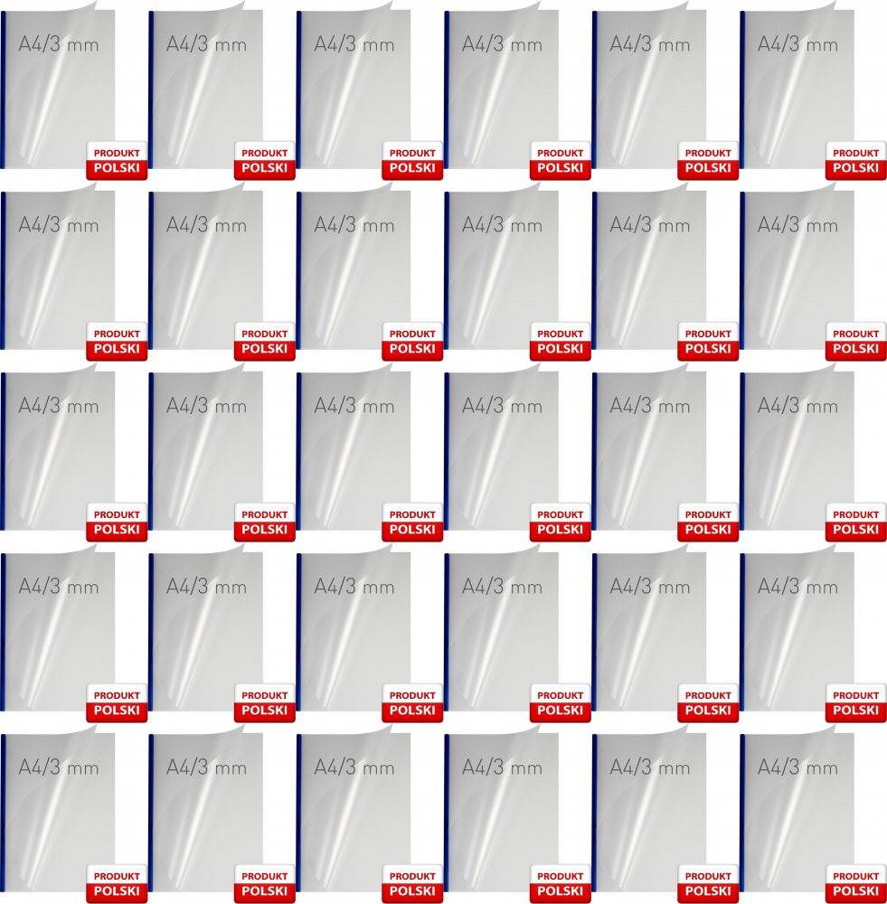40x Okładka kanałowa easy Cover Double Semi Matt Opus, A4, 3mm, do 30 kartek, niebieski