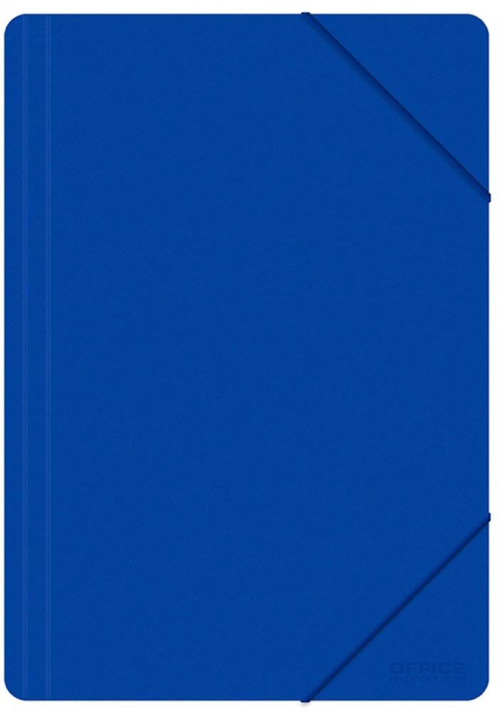 Teczka plastikowa z gumką Office Products, A4, 3-skrzydłowa, 500μm, niebieski