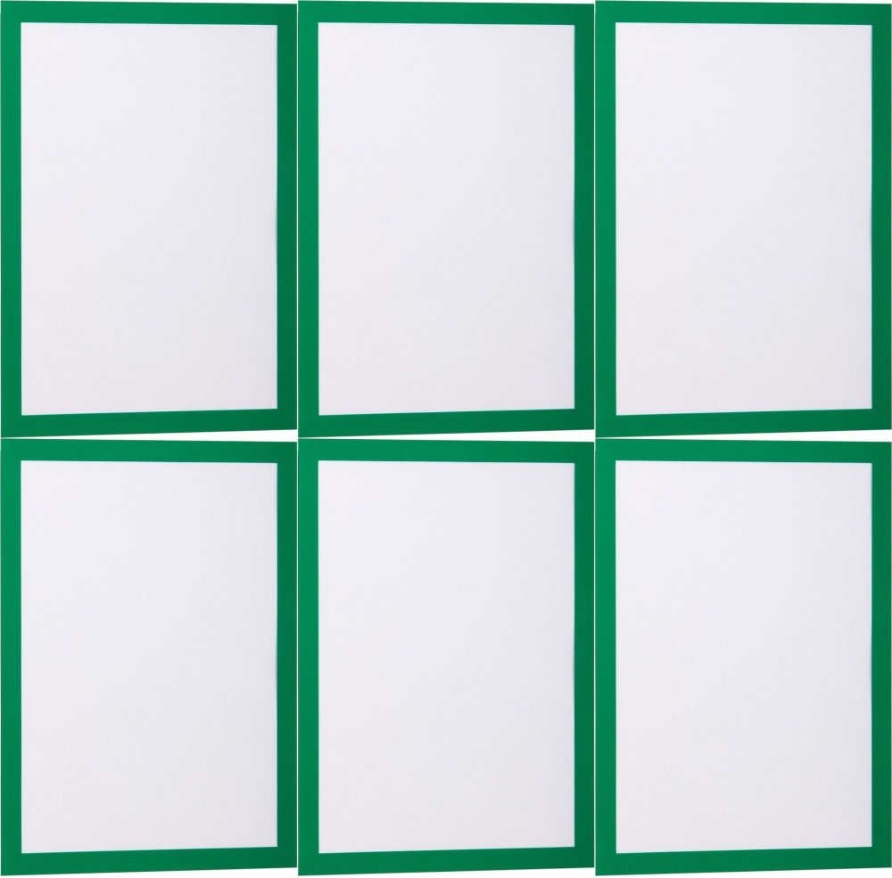 6x Ramka magnetyczna Durable Duraframe, samoprzylepna, A4, 2 sztuki, zielony