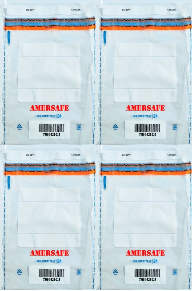 4x Koperta bezpieczna SuperpackSafe, B4, z paskiem HK, 100 sztuk, przezroczysty