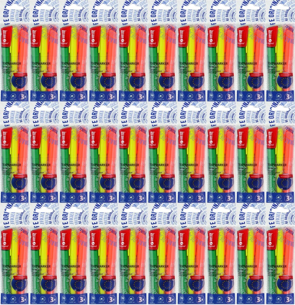 50x Zakreślacz MemoBe, ścięta, 3 sztuki, mix kolorów