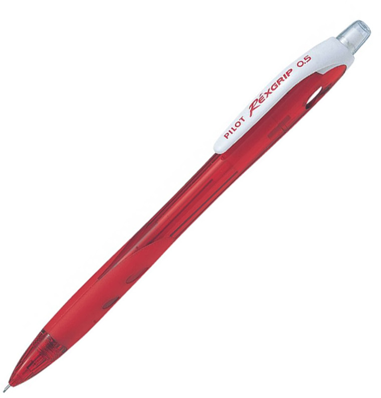 Ołówek automatyczny Pilot Rexgrip Begreen, 0.5mm, z gumką, czerwony