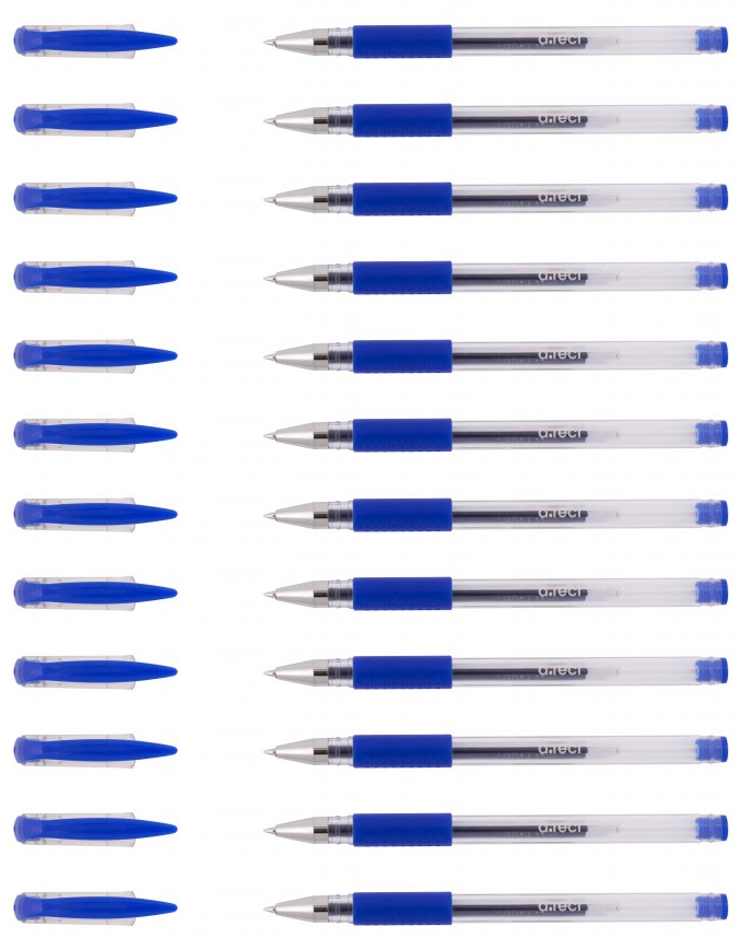 12x Długopis żelowy D.Rect, 2603, 0.5mm, niebieski