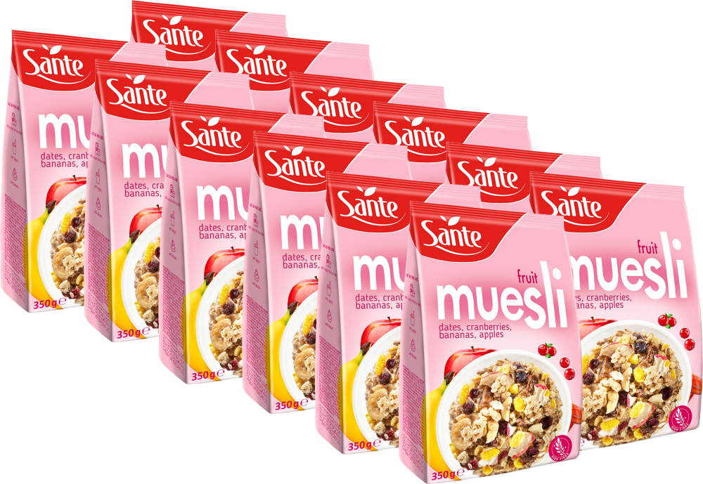 12x Musli Sante, owocowe, 350g