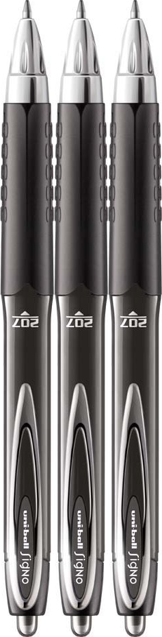 3x Długopis żelowy automatyczny Uni, Uni-ball Signo UMN-207, 0.7mm, czarny
