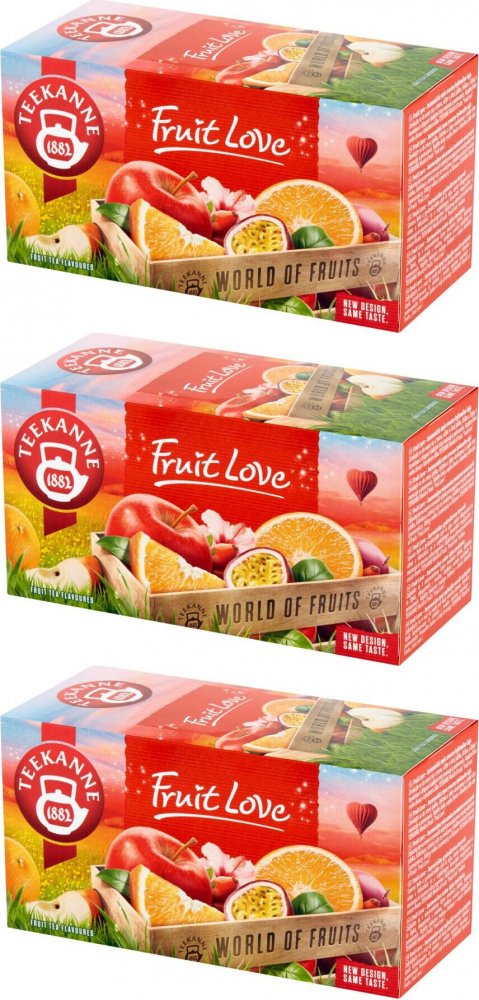 3x Herbata owocowa w kopertach Teekanne Fruit Love, 20 sztuk x 2.25g