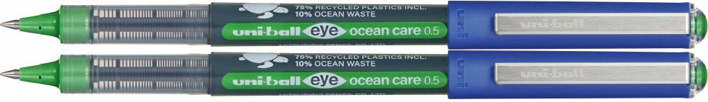 2x Pióro kulkowe Uni Eye Ocean Care, UB-150-ROP, 0.5mm, zielony