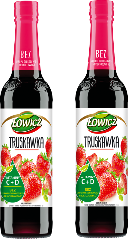 2x syrop Łowicz, truskawkowy, 400ml