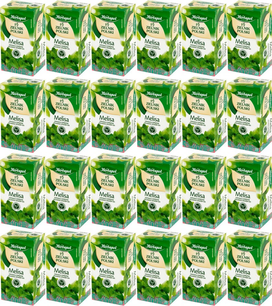 24x Herbata ziołowa w torebkach Herbapol Zielnik Polski, melisa, 20 sztuk x 2g