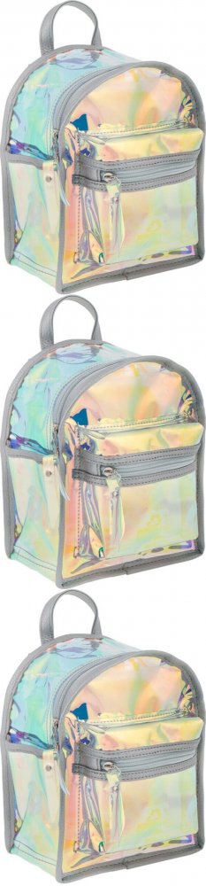 3x Plecak na wycieczki Starpak Glossy, 22x17x11cm, transparentny