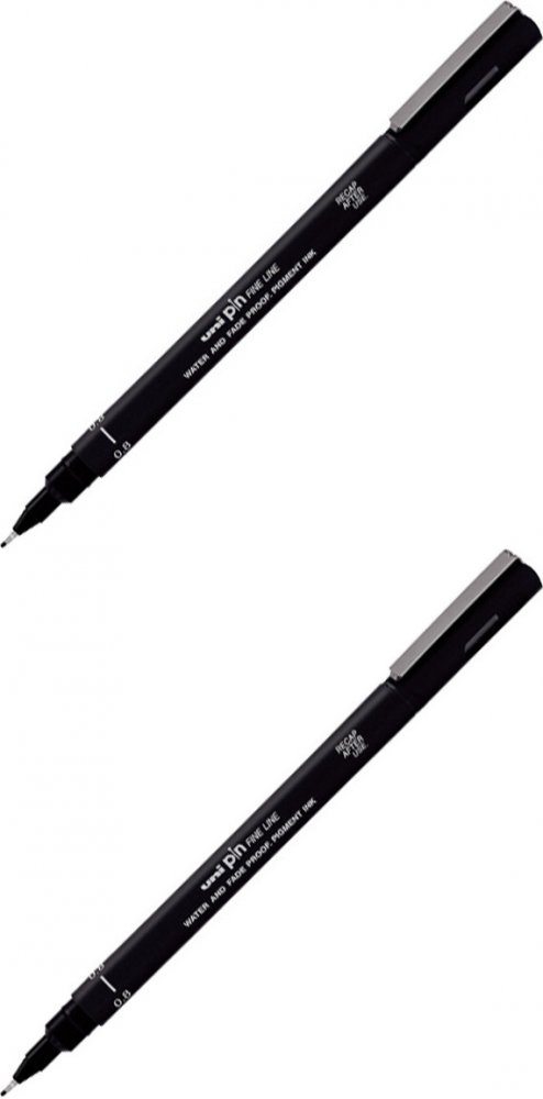 2x Cienkopis kreślarski Uni PIN-200, 0.8mm, czarny