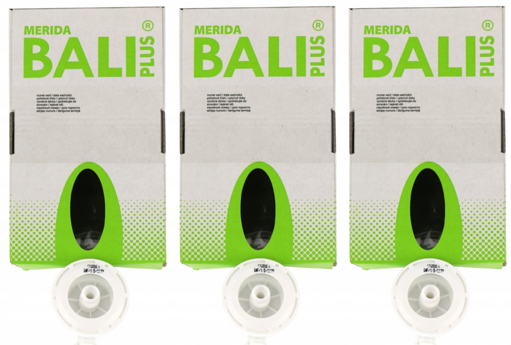 3x Mydło w pianie Merida Bali Plus, do dozownika DM12/DM5, jednorazowy wkład, bananowy, 700g