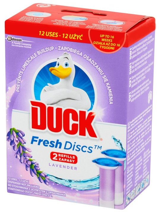 Krążki żelowe Duck Lavender, 2 x 36ml, zapas, lawenda