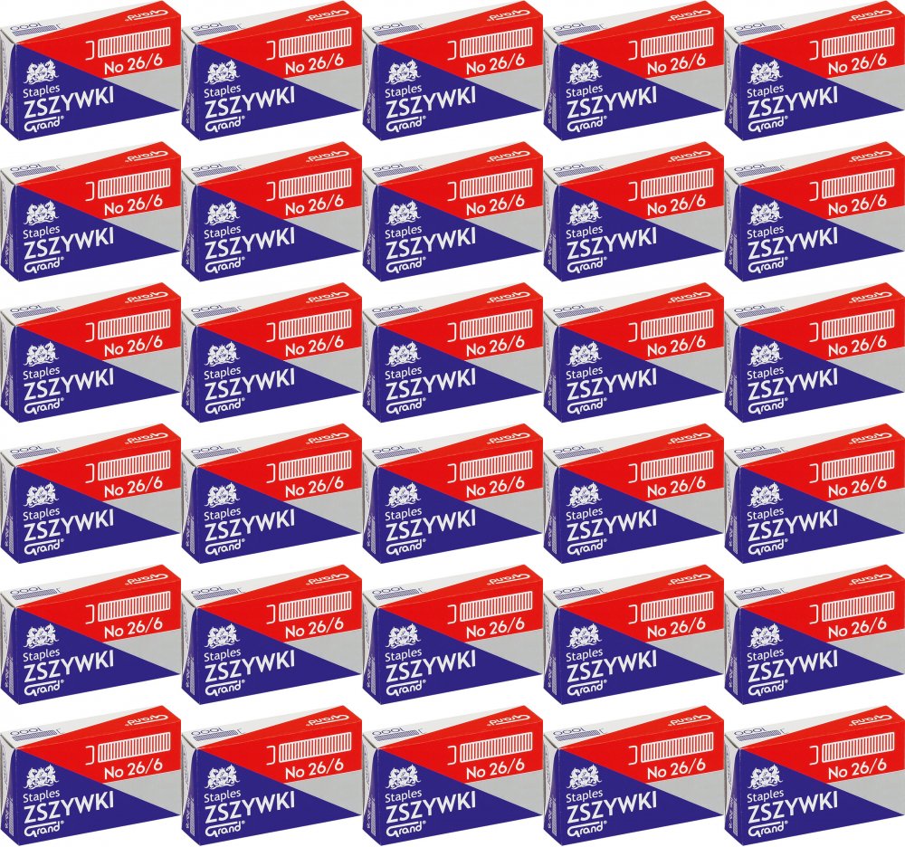 50x Zszywki Grand, 26/6, 1000 sztuk, srebrny