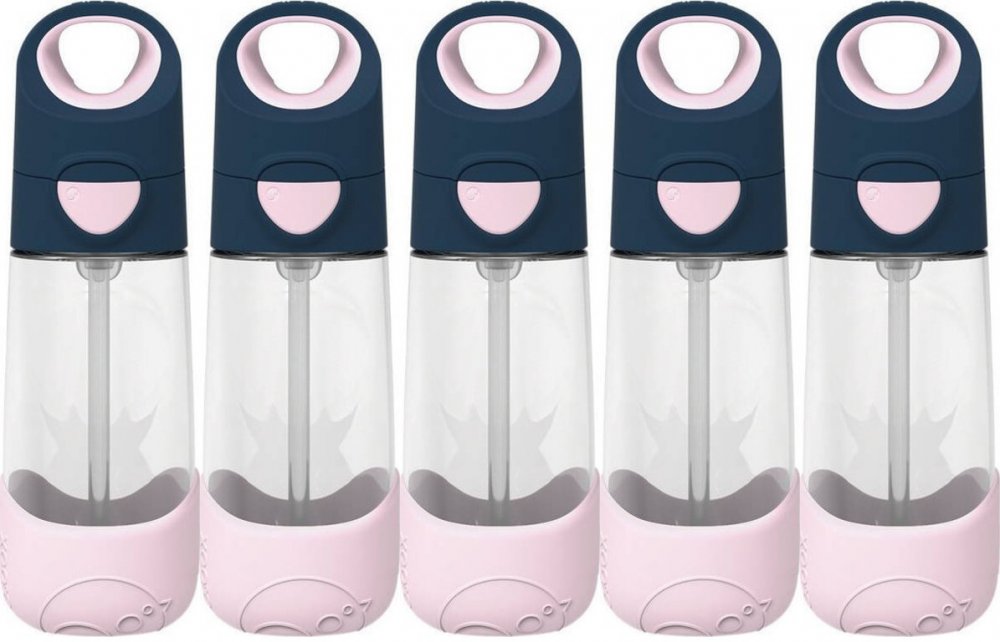 5x Bidon na wodę B.Box, ze słomką, tritan, 450ml, Indigo Rose