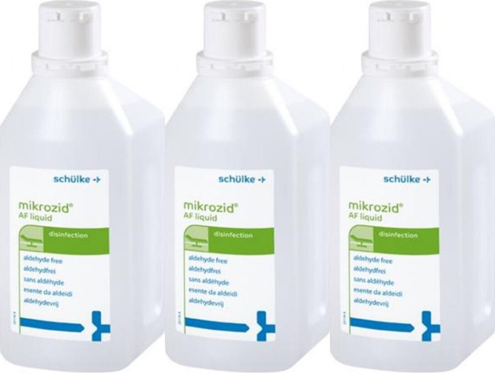3x Płyn do dezynfekcji powierzchni Schulke Mikrozid AF Liquid, 94% alk., 1l