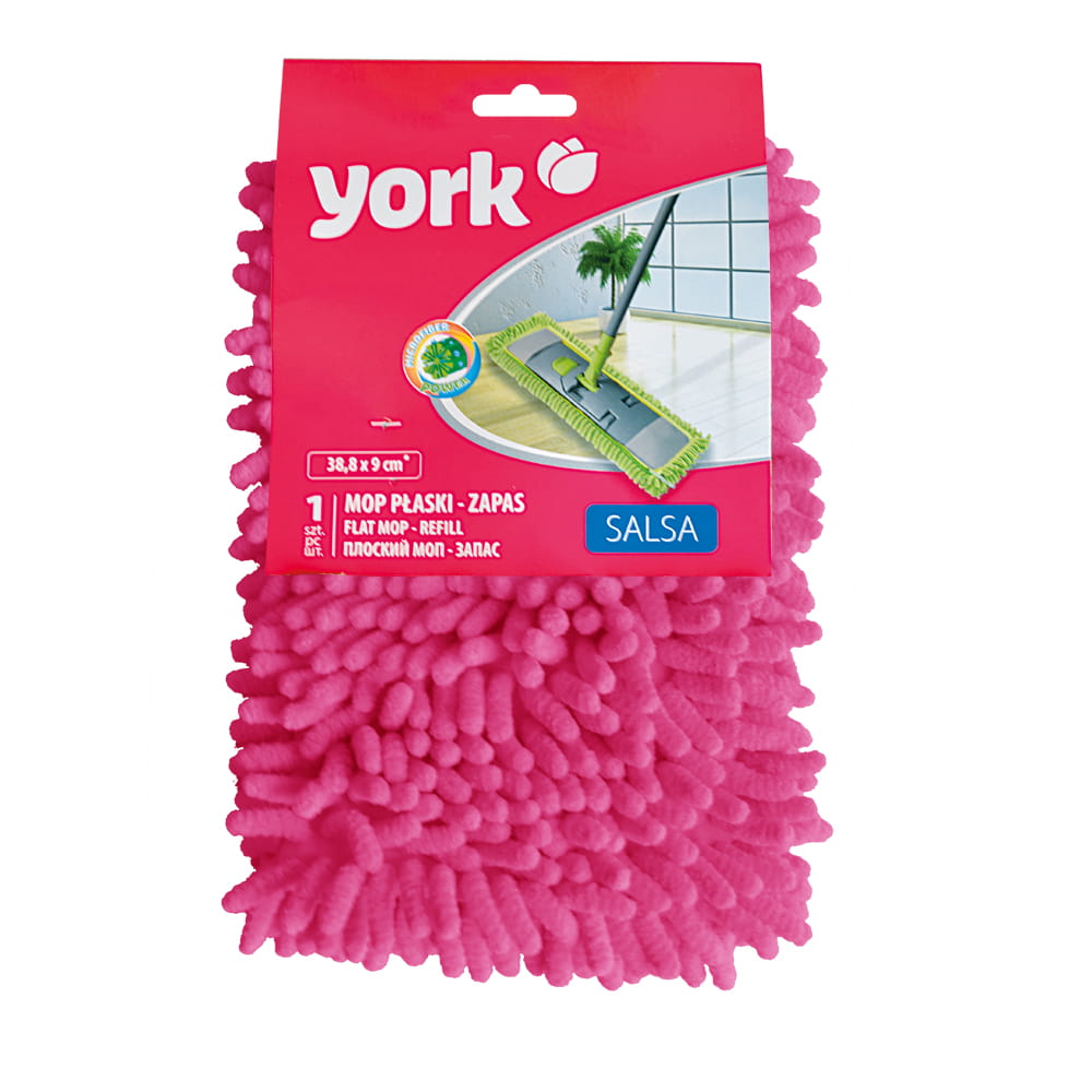 Mop płaski z mikrofibry York Salsa, końcówka, mix kolorów
