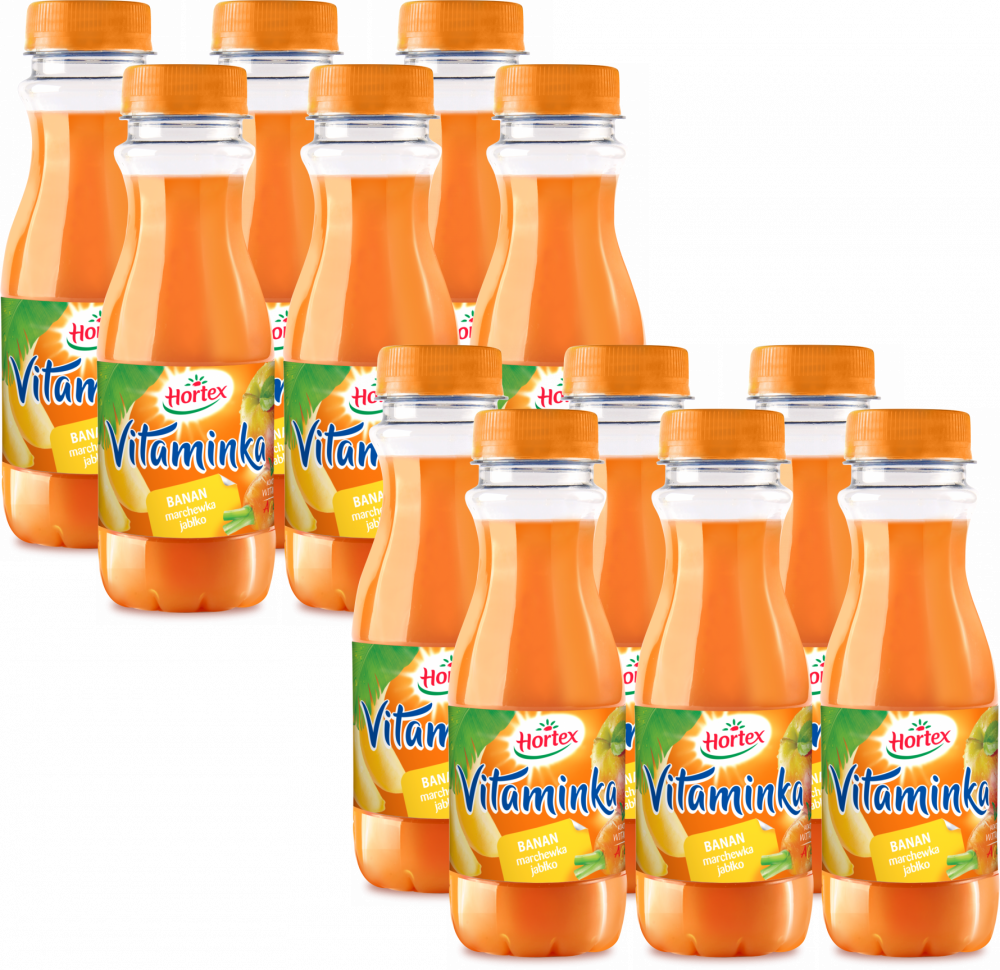 2x Sok Hortex Vitaminka, marchew-jabłko-banan, 6 sztuk x 0.3l