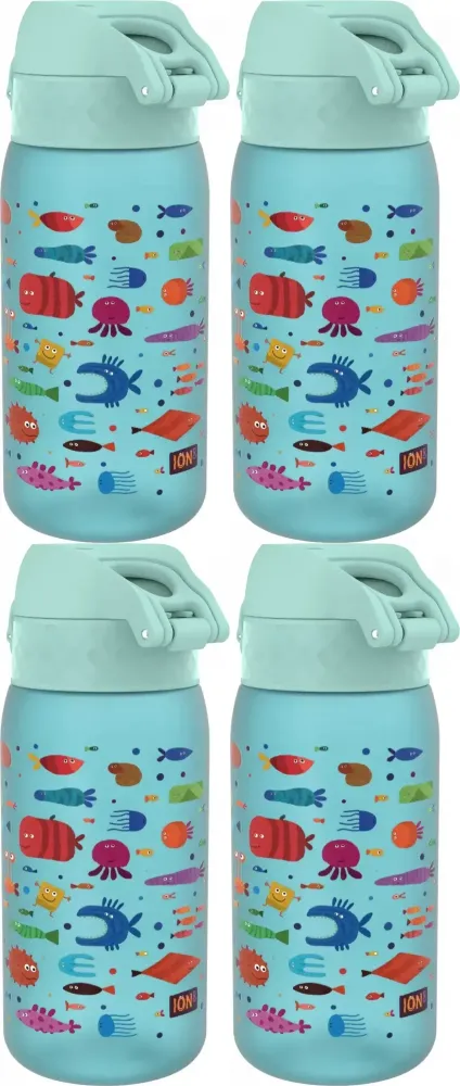 4x Bidon ION8 Fish, recyclon/tritan, 350ml, niebieski