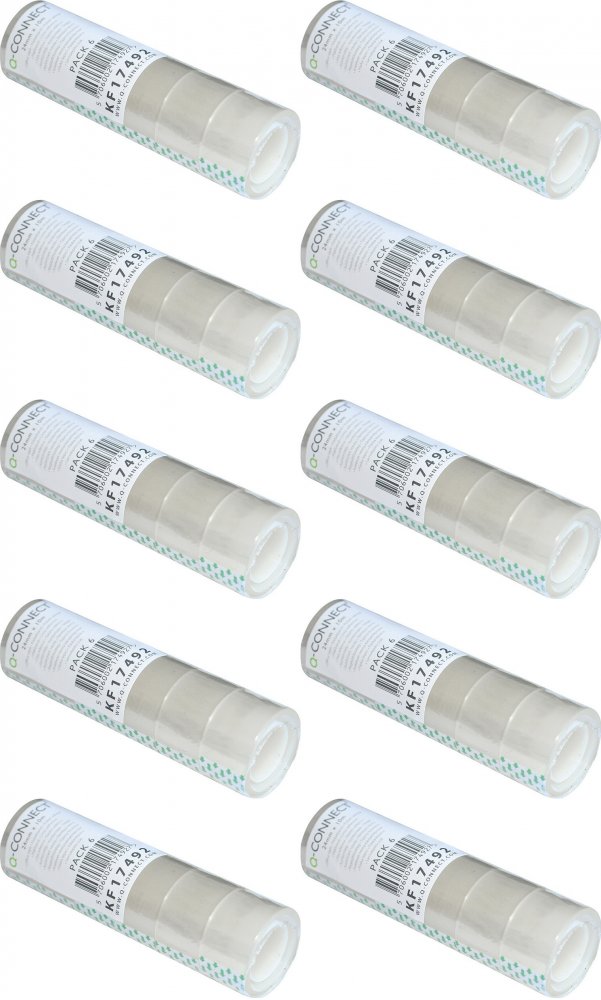10x Taśma klejąca Q-Connect, 24mmx10m, 6 sztuk, przezroczysty
