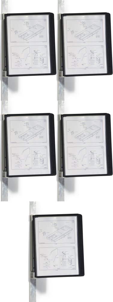 5x System paneli informacyjnych Durable Vario Magnetic Wall 5, ścienny, magnetyczny, A4, 5 paneli, czarny