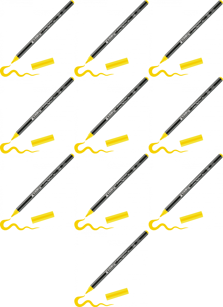 10x Pisak do powierzchni ceramicznych edding 4200, 1-4mm, 1 sztuka, żółty