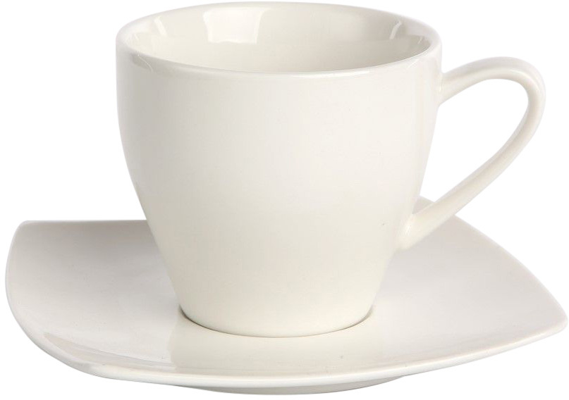 Filiżanka ze spodkiem Altom Design Regular w opasce, 200ml, porcelana, kremowy