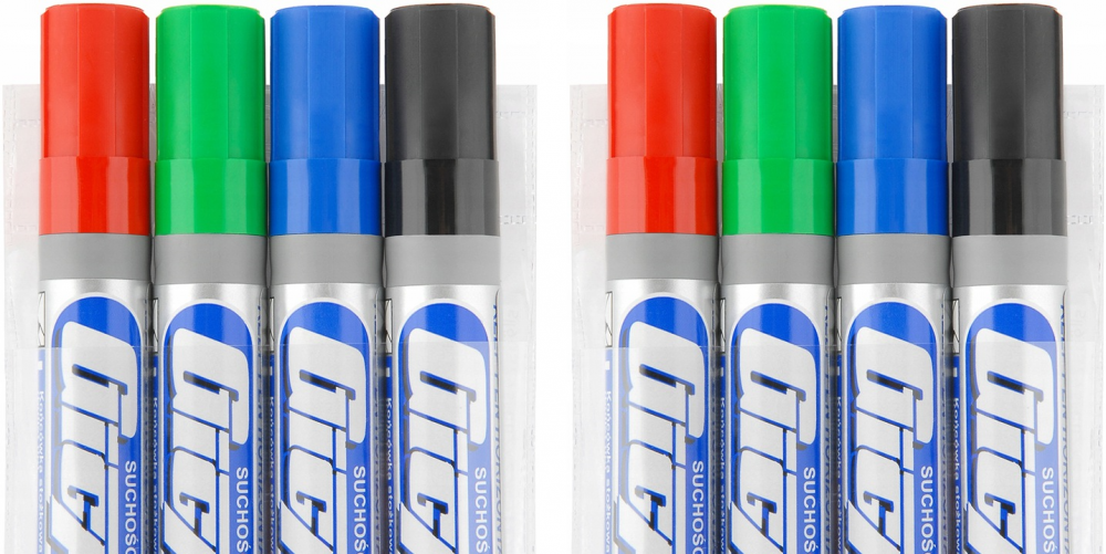 2x Marker suchościeralny Kamet, Gigant, okrągła, 4 sztuki, 3mm, mix kolorów