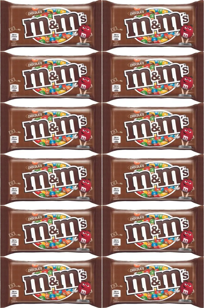 12x Cukierki M&M's Chocolate, czekoladowy, 45g