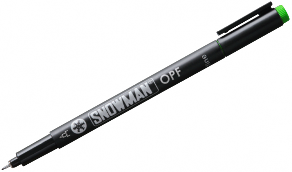 Foliopis permanentny Snowman OPF, cienki, 0.5mm, zielony