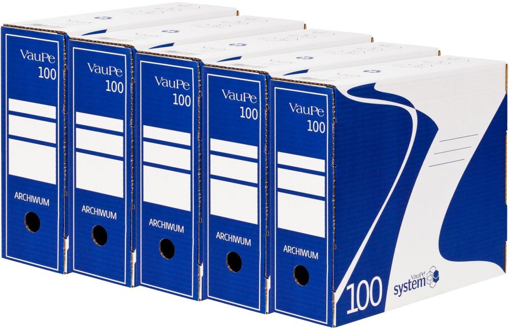 5x Pudło archiwizacyjne Vaupe, 100mm, niebieski