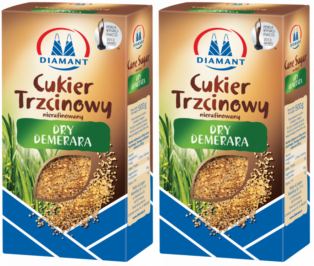 2x Cukier trzcinowy Diamant, sypki, 0.5kg