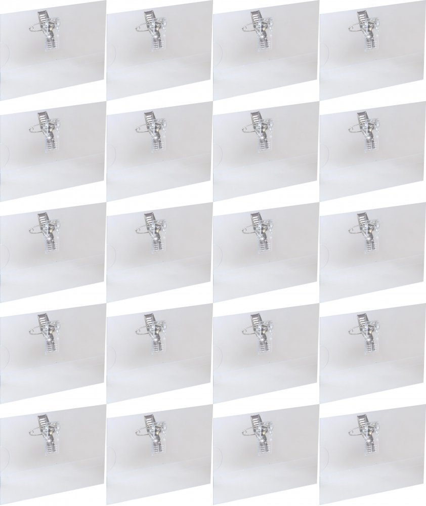 20x Identyfikator MemoBe, z klipsem i agrafką, 87x53mm, 1 sztuka, przezroczysty